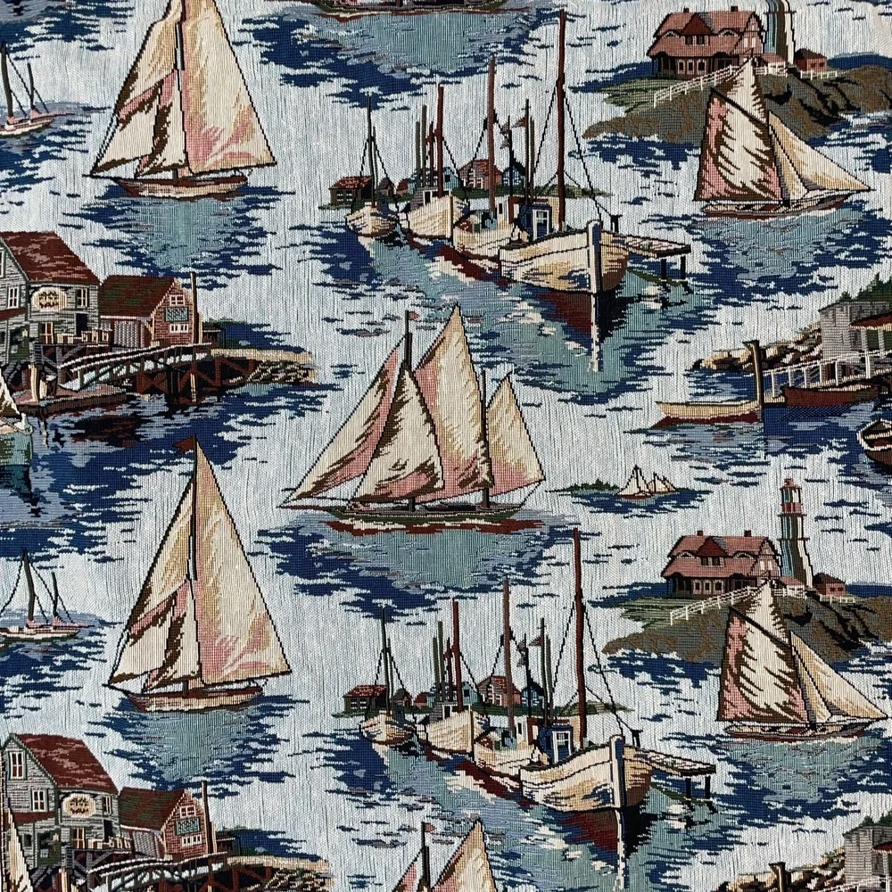 Lighthouse Sailboats‎ Lighthouse Tapestry Upholstery Decorator Fabric 37X54